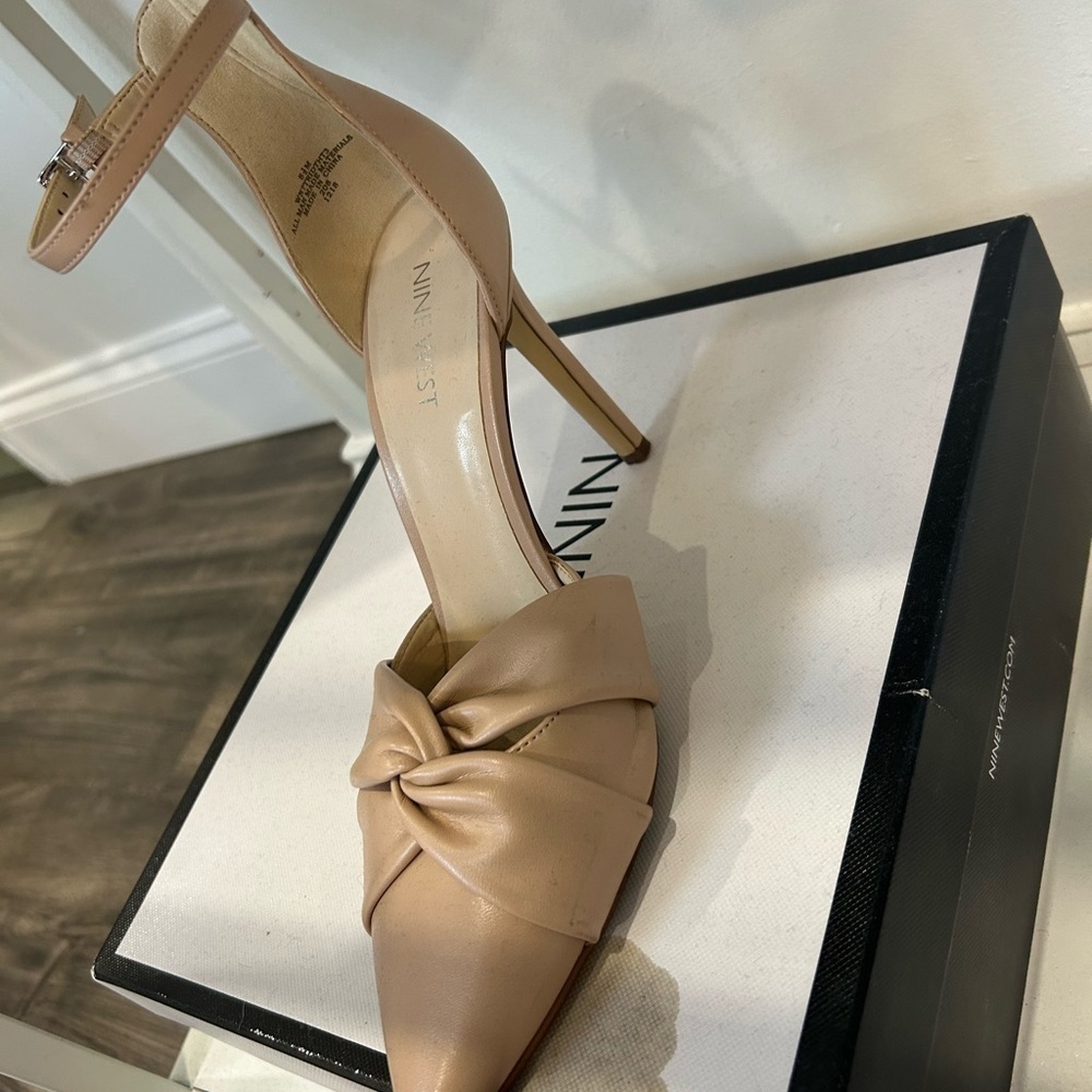 Nine West Nude Knotted Heels